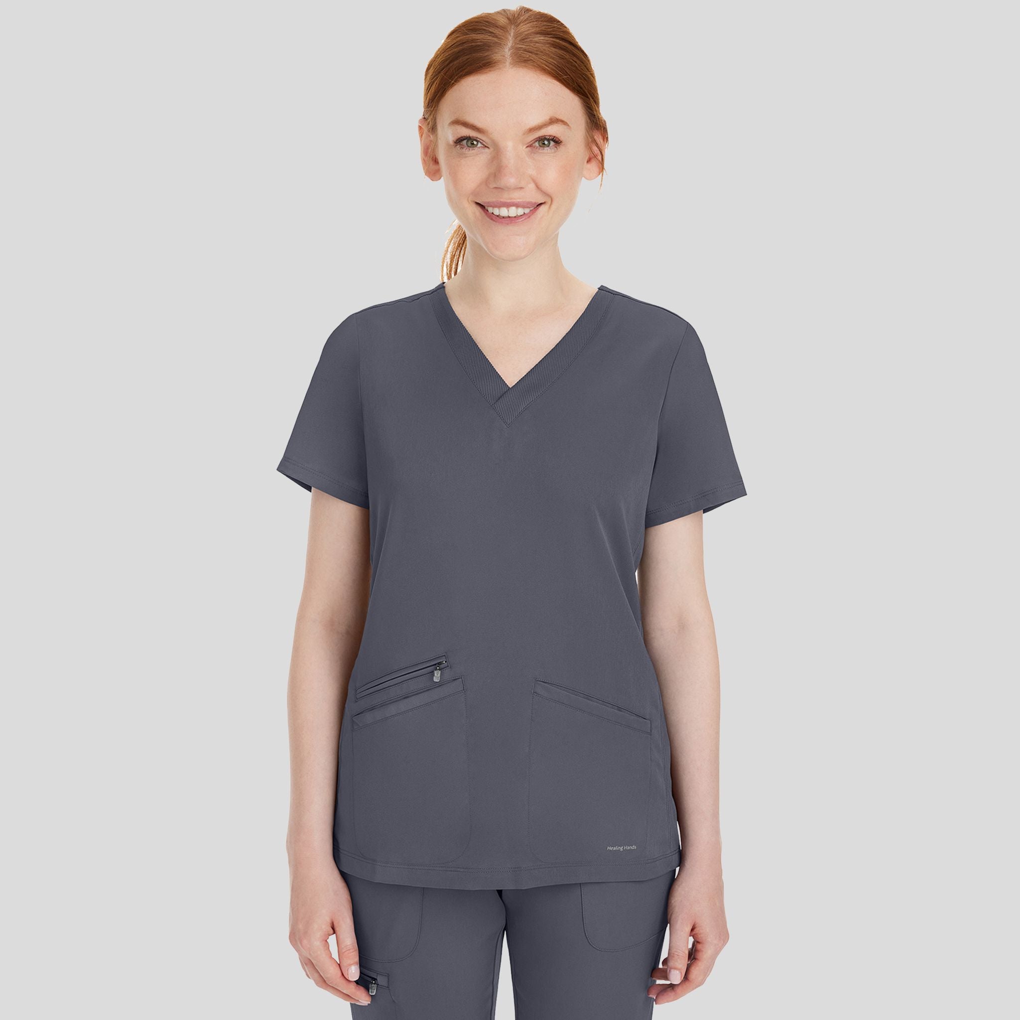 Women's Mariah Rib Trim Scrub Top