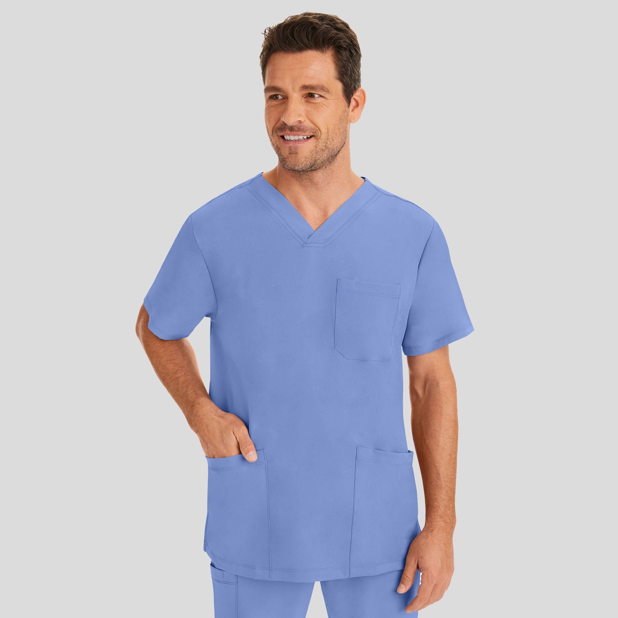 Men's Matthew V-Neck Solid Scrub Top