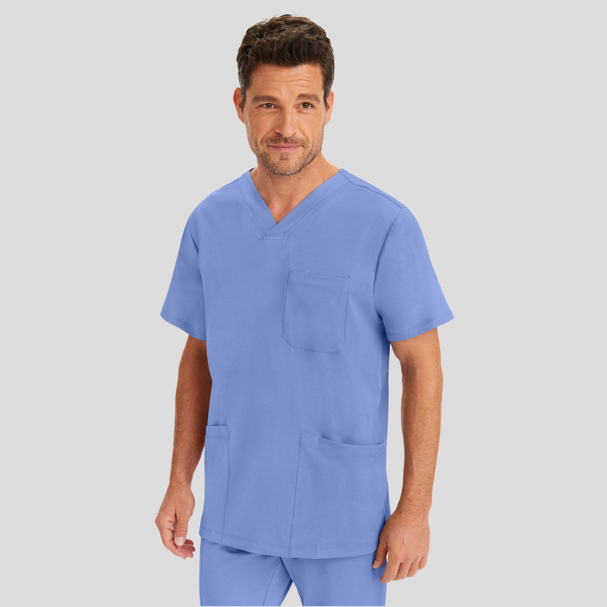 Men's Matthew V-Neck Solid Scrub Top