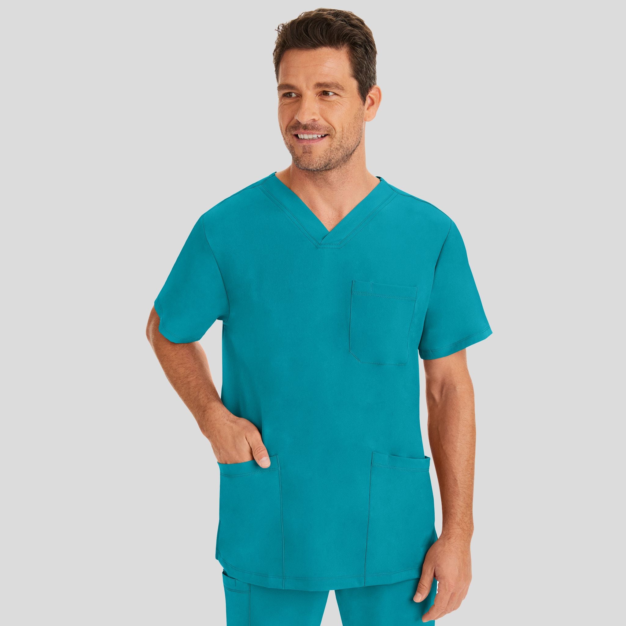 Men's Matthew V-Neck Solid Scrub Top