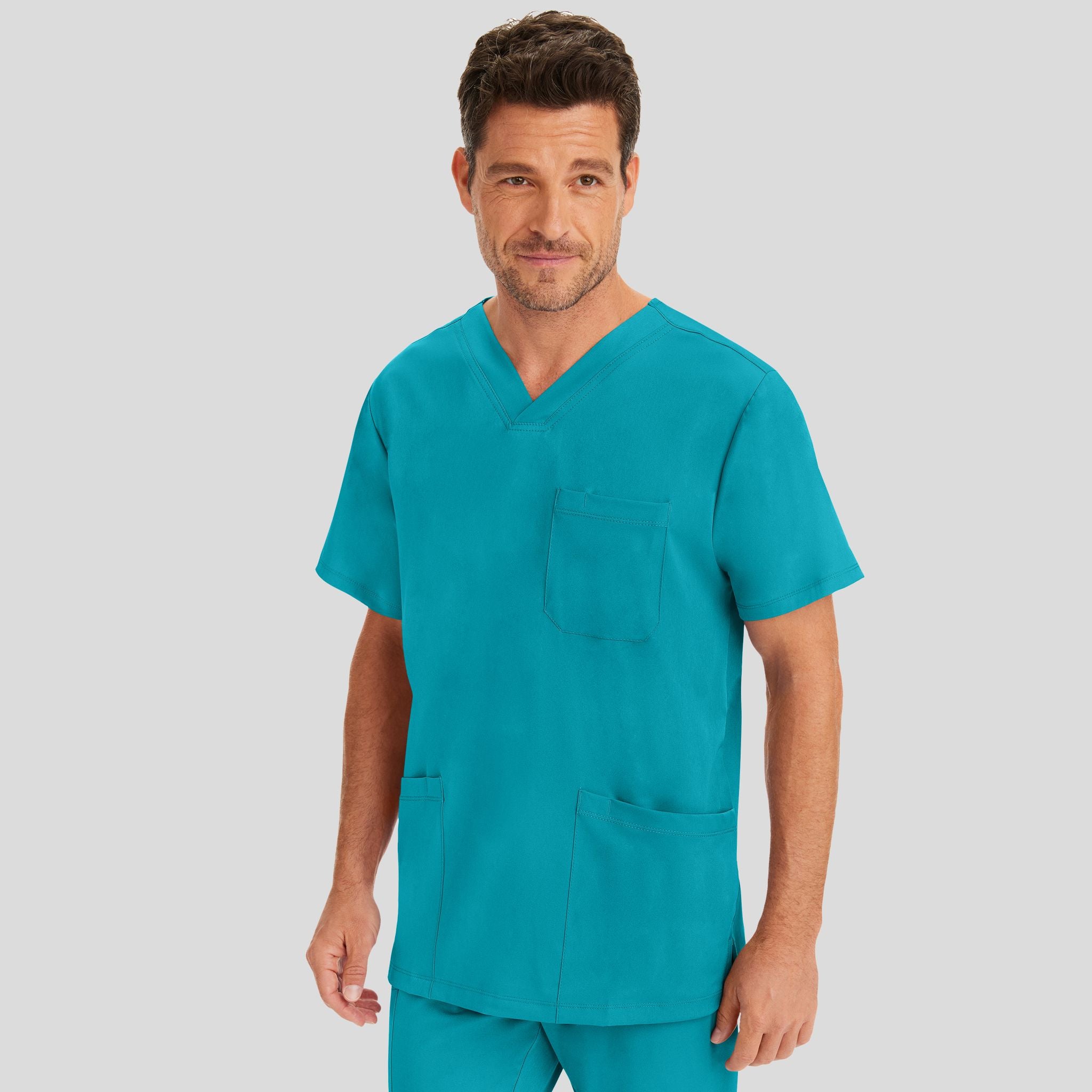 Men's Matthew V-Neck Solid Scrub Top
