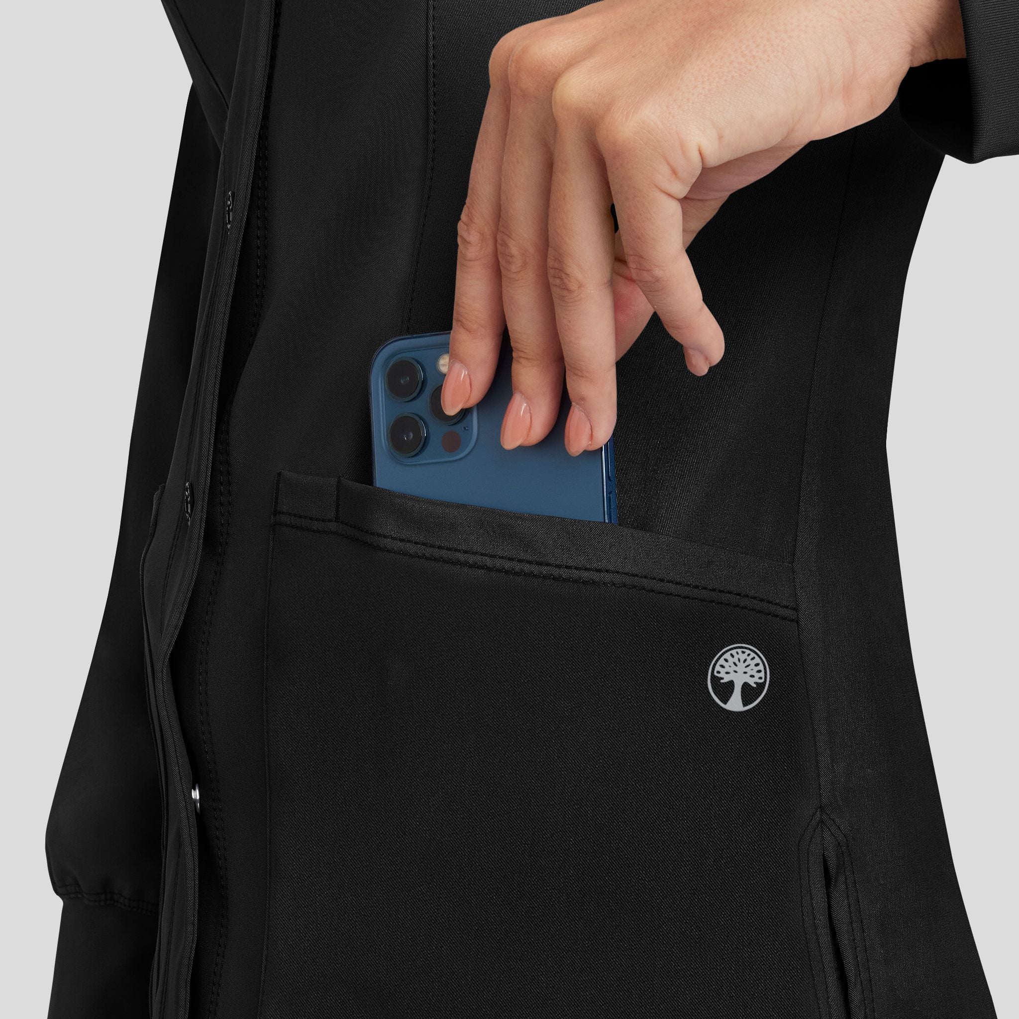 Women's Megan Button Front Solid Scrub Jacket