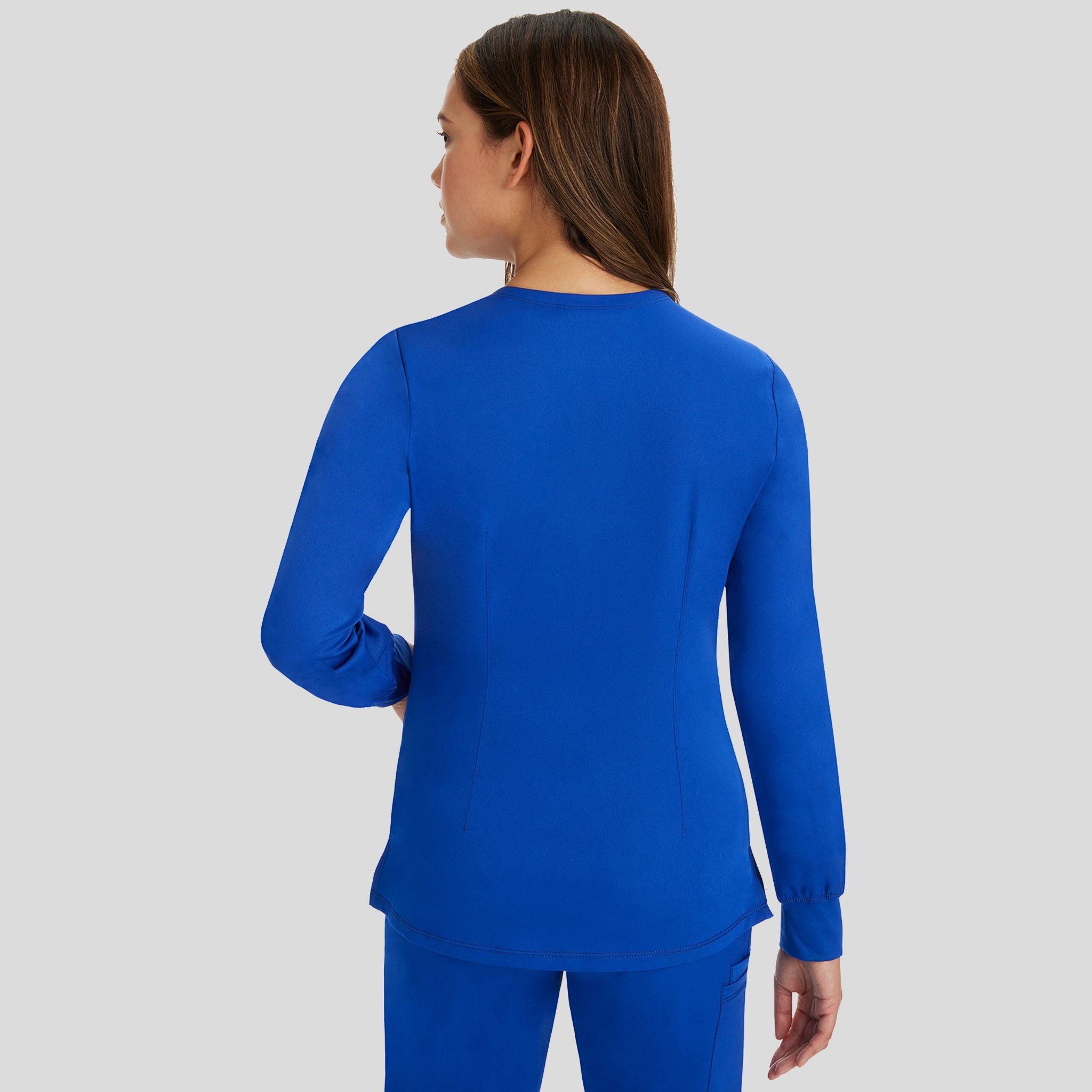 Women's Megan Button Front Solid Scrub Jacket