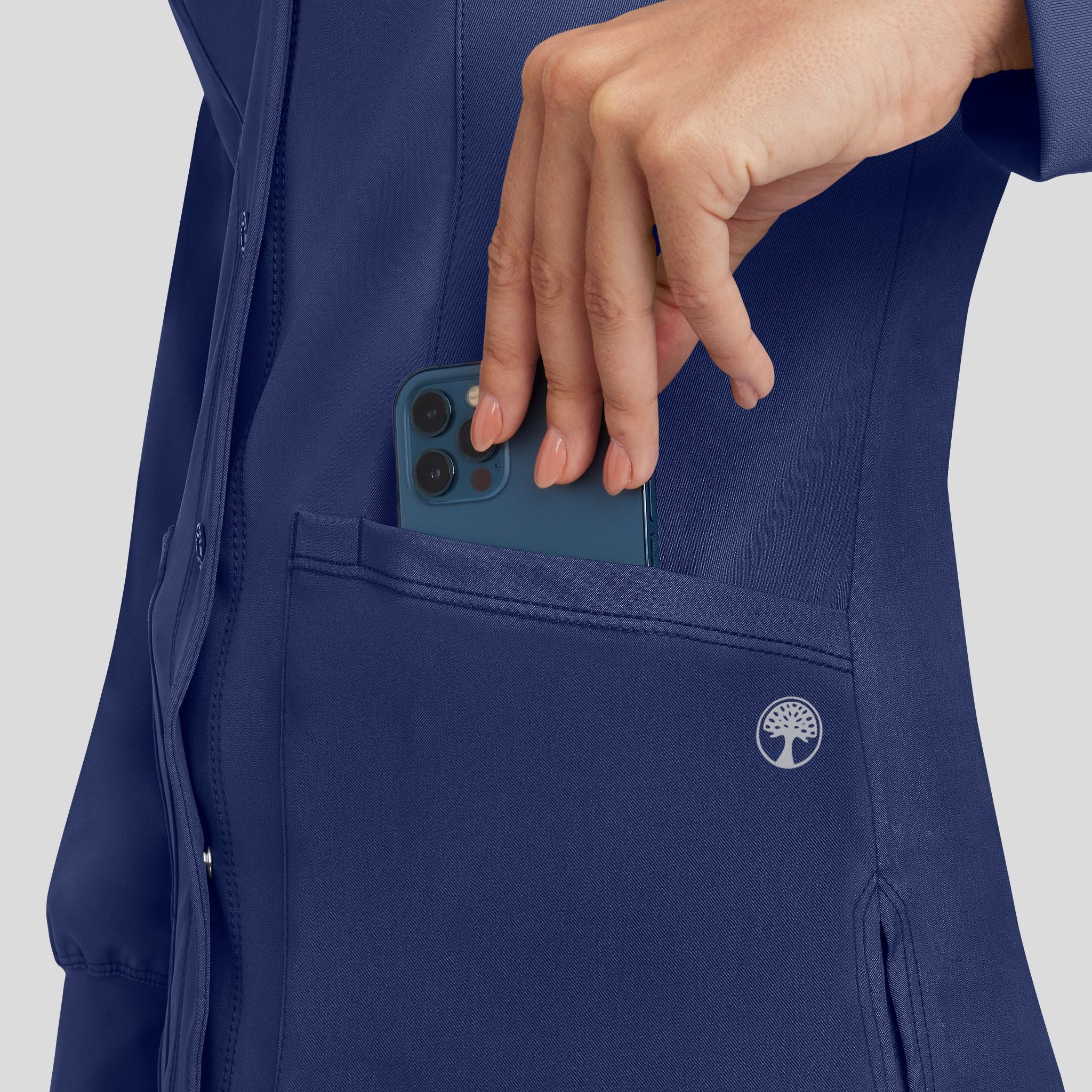 Women's Megan Button Front Solid Scrub Jacket