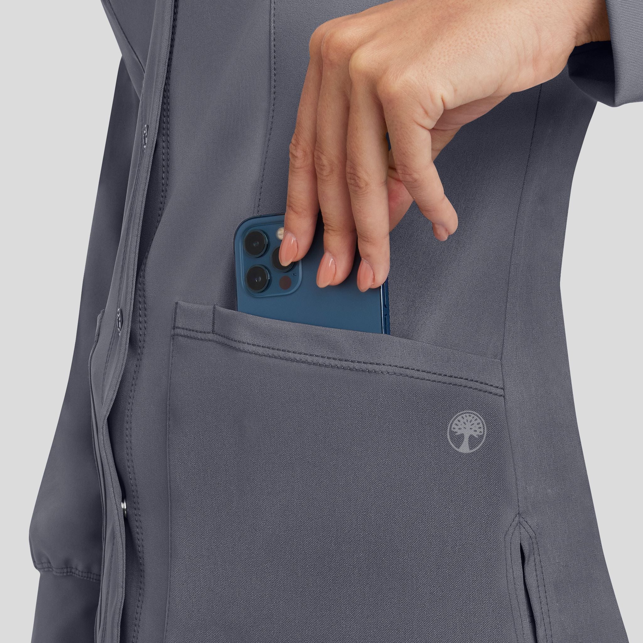 Women's Megan Button Front Solid Scrub Jacket