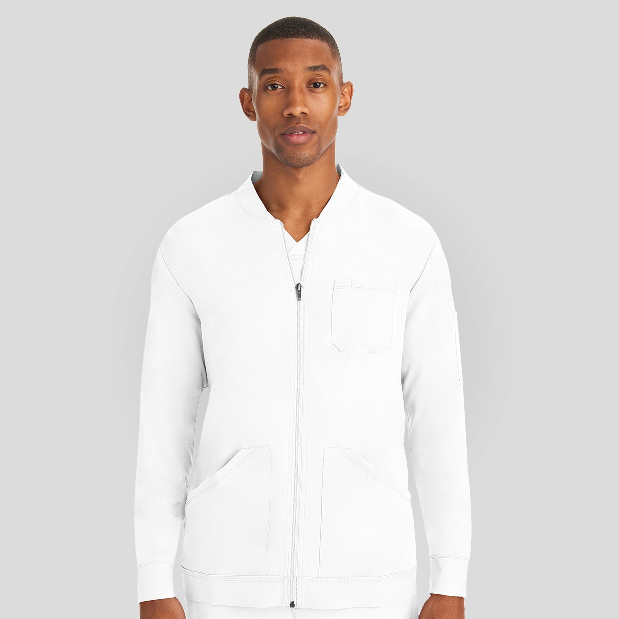 Men's Michael Zip Front Solid Scrub Jacket