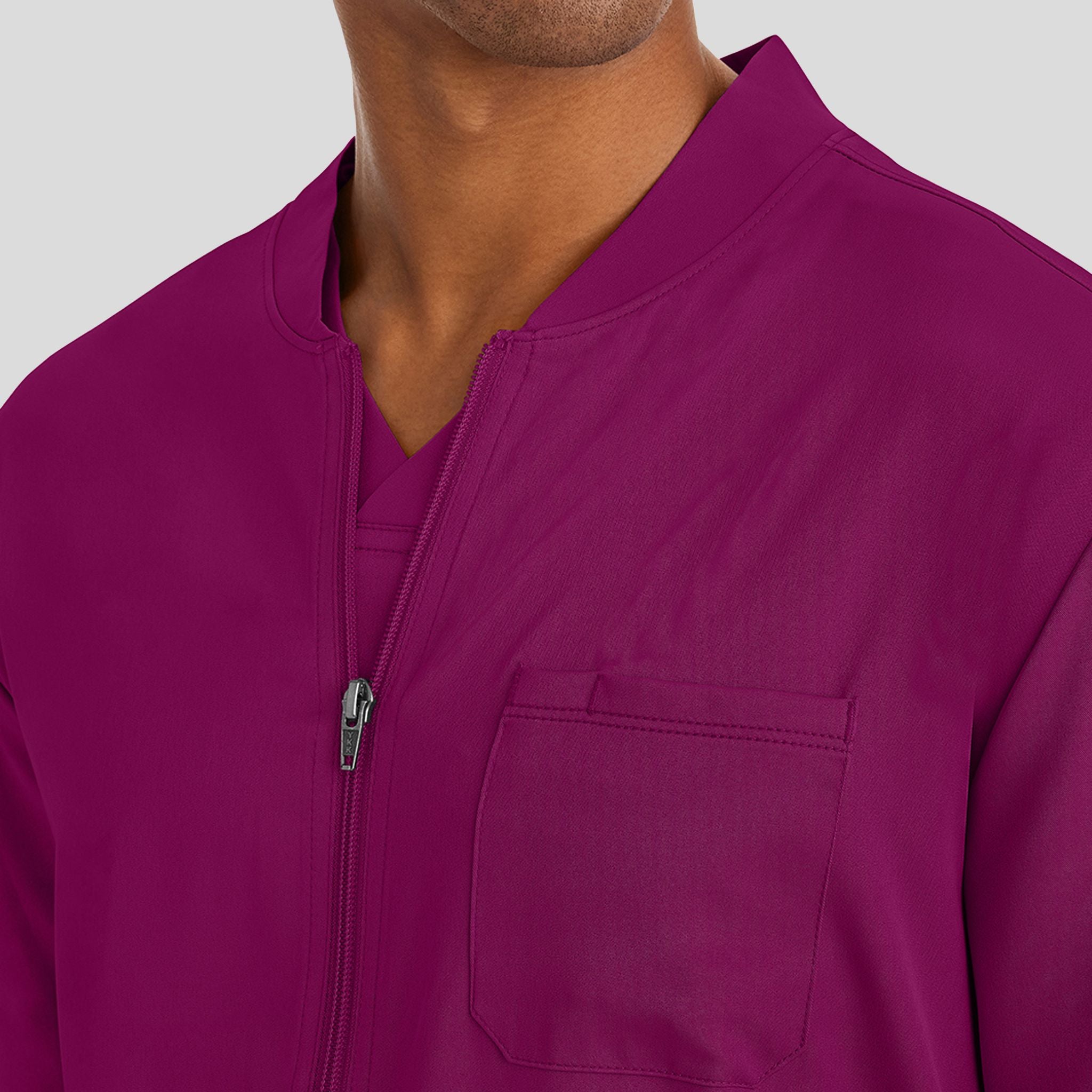 Men's Michael Zip Front Solid Scrub Jacket