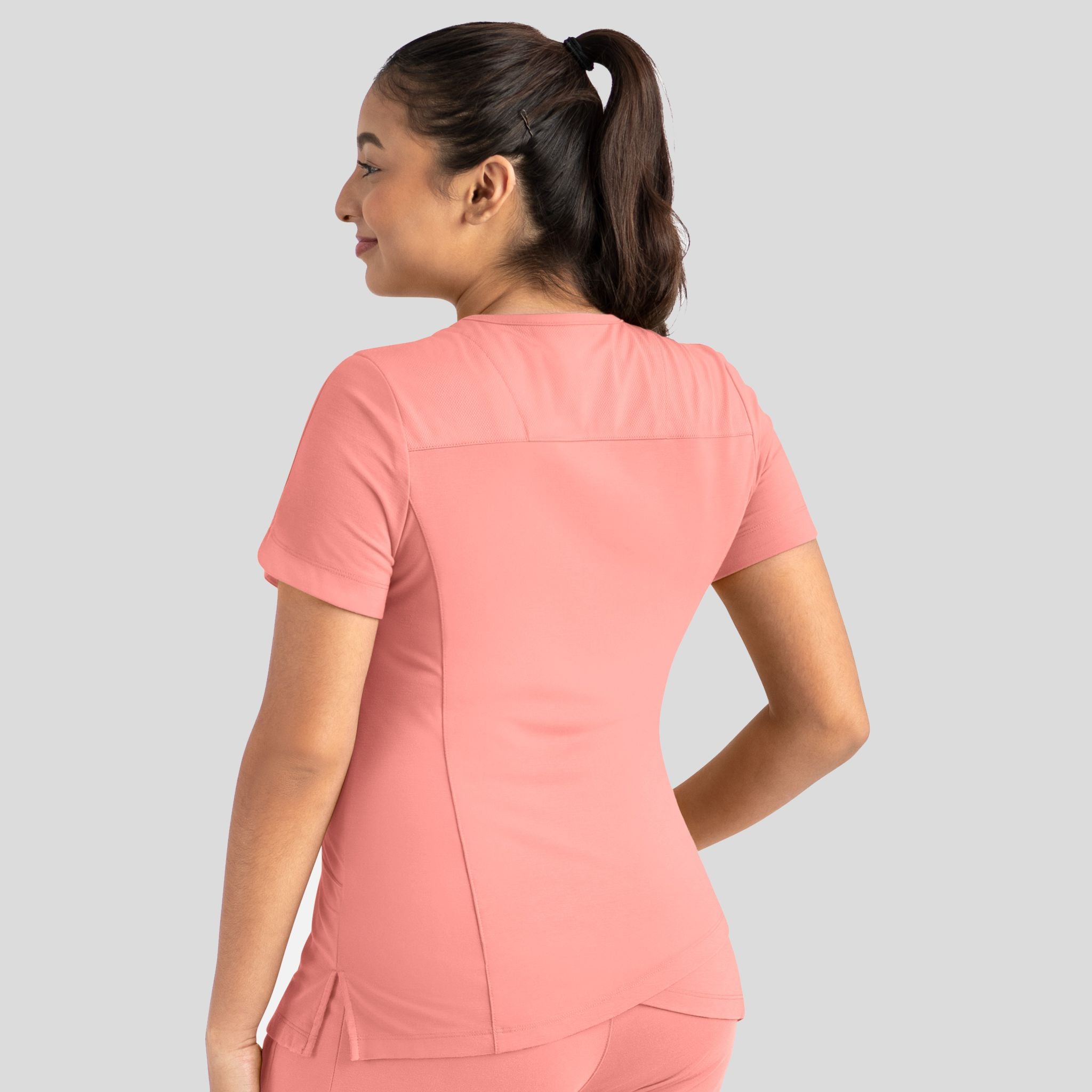 Women's Curved V-Neck Top