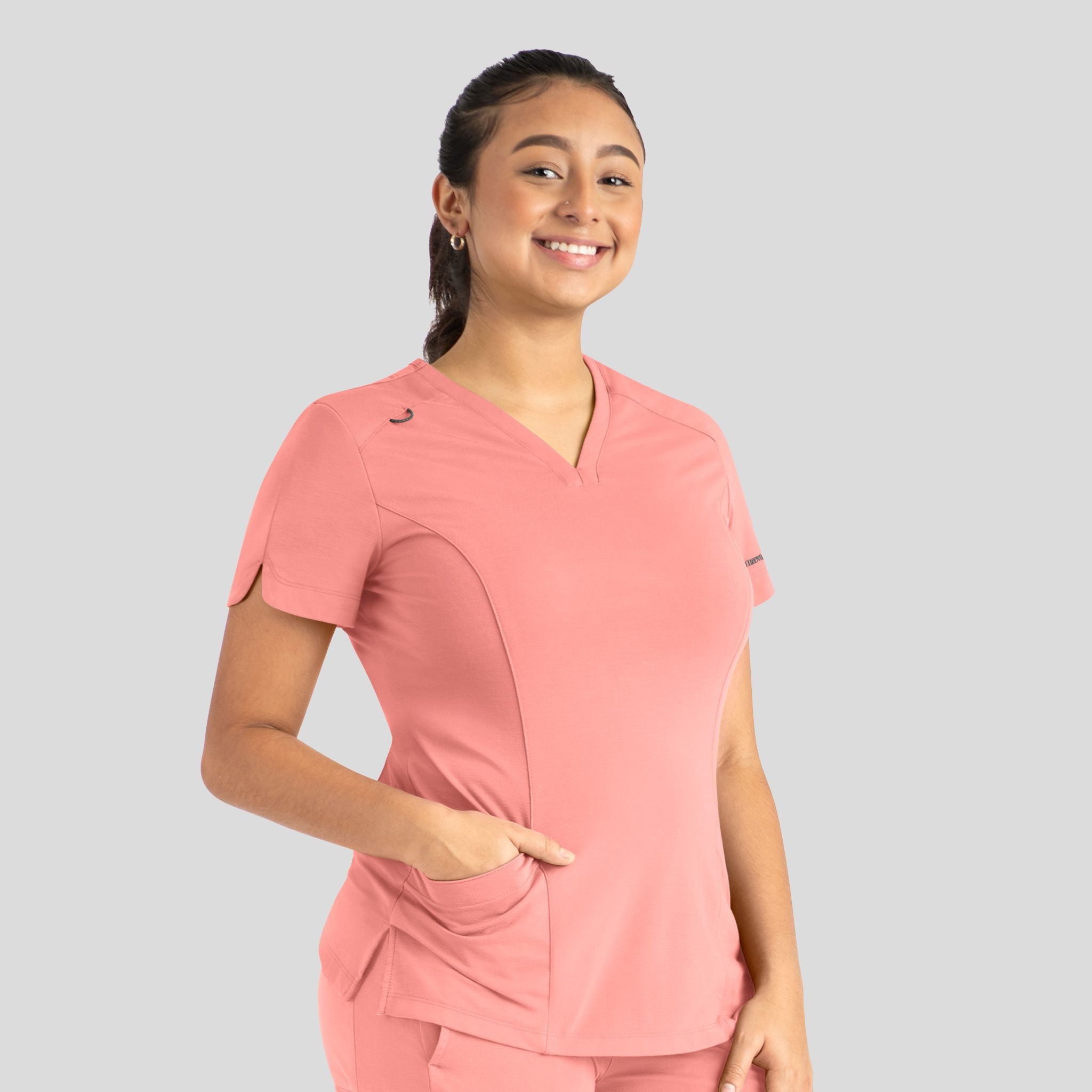 Women's Curved V-Neck Top