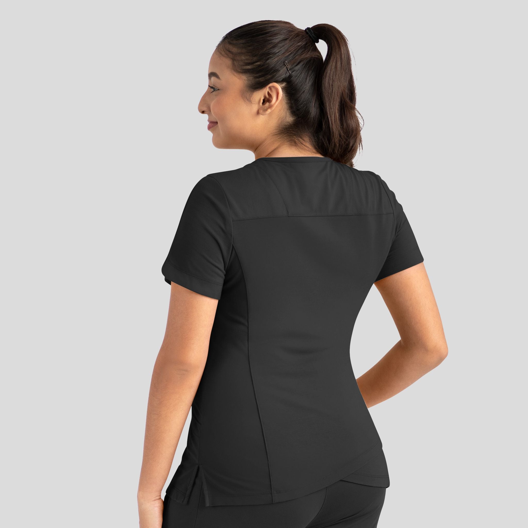 Women's Curved V-Neck Top