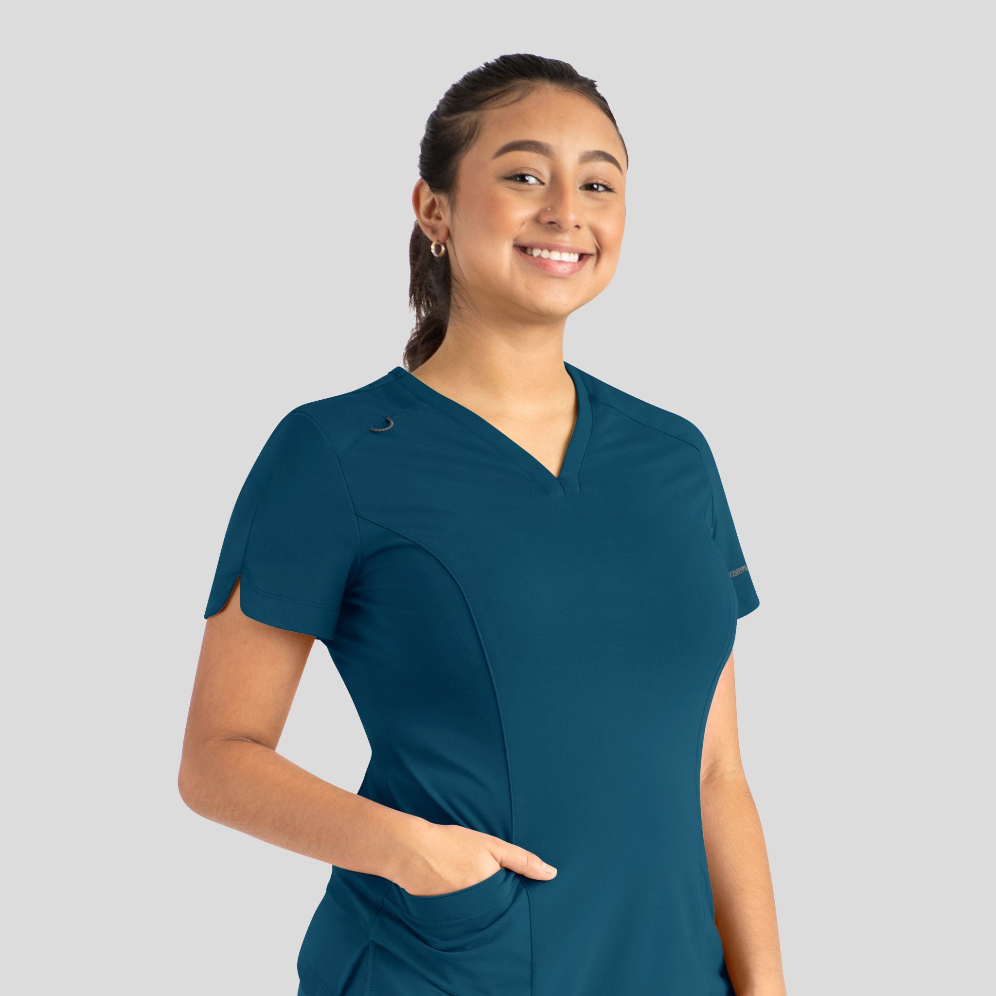 Women's Curved V-Neck Top