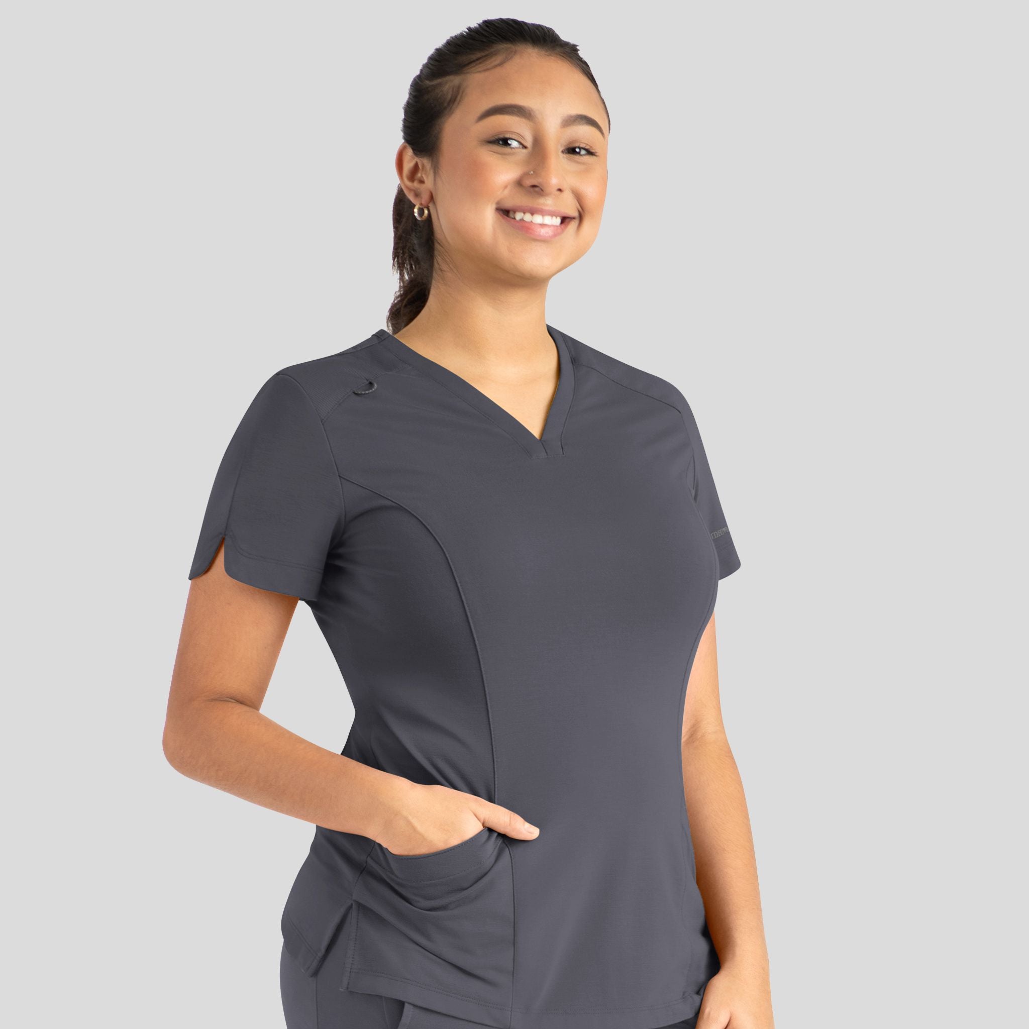 Women's Curved V-Neck Top