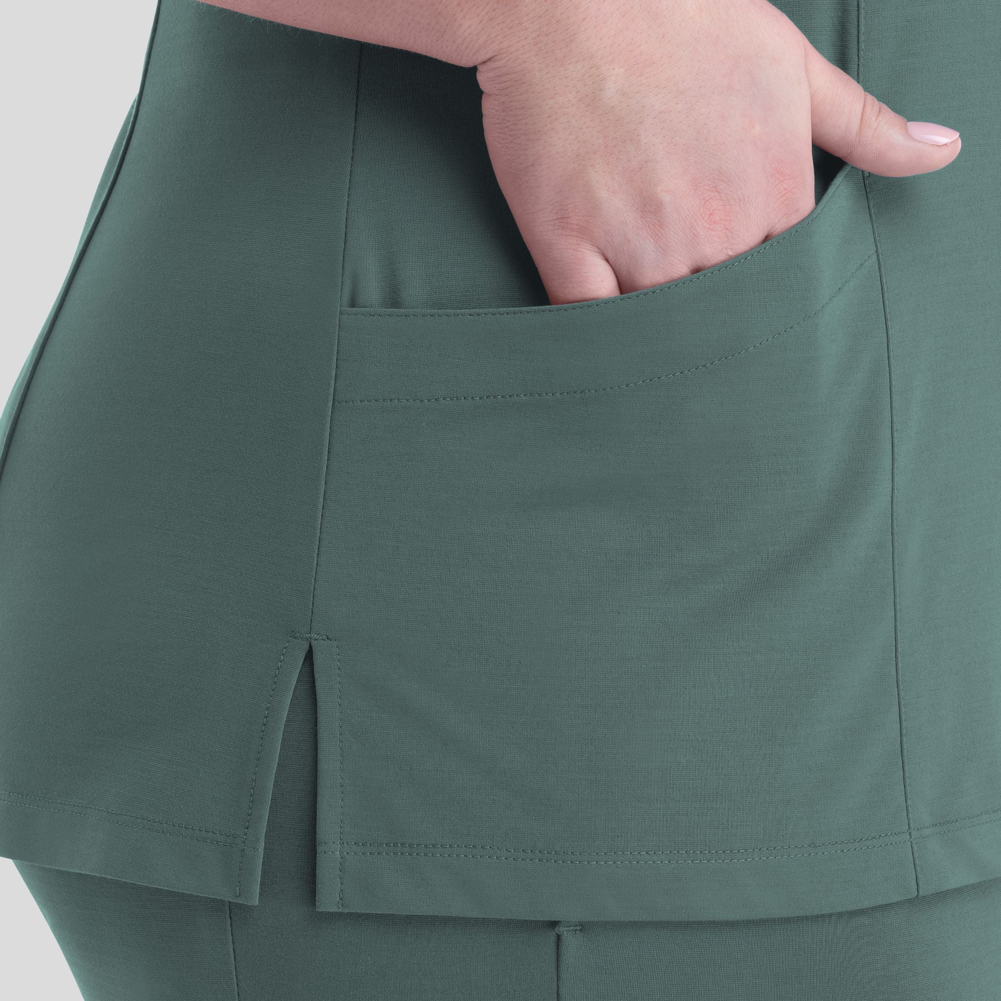 Women's Curved V-Neck Top