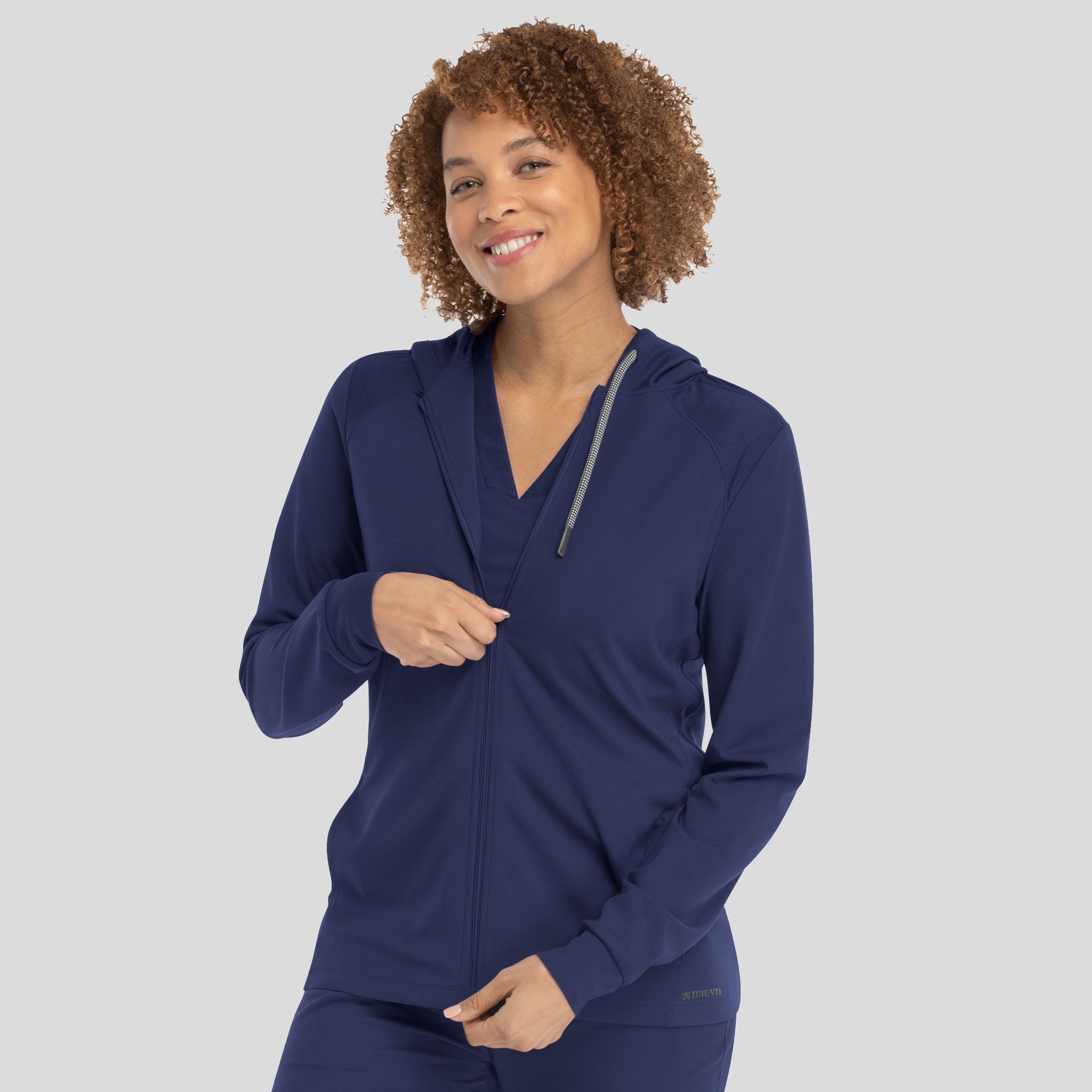 Women's Hooded Zip Front Jacket | Blue