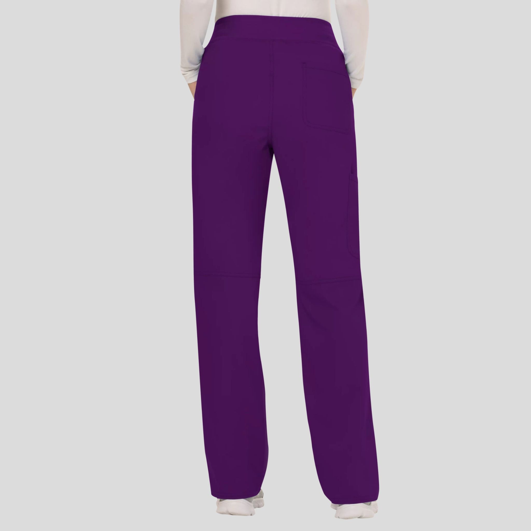 Women's Elastic Waistband Cargo Pull-On Scrub Pant