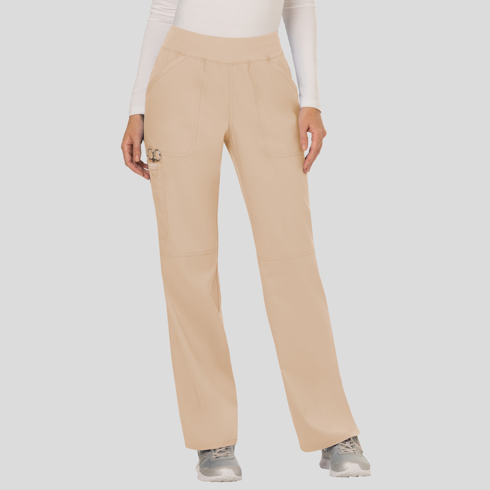 Women's Elastic Waistband Cargo Pull-On Scrub Pant