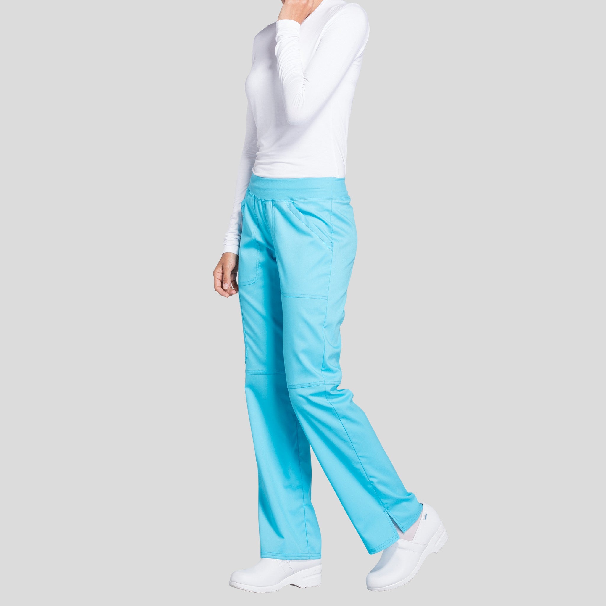Women's Elastic Waistband Cargo Pull-On Scrub Pant