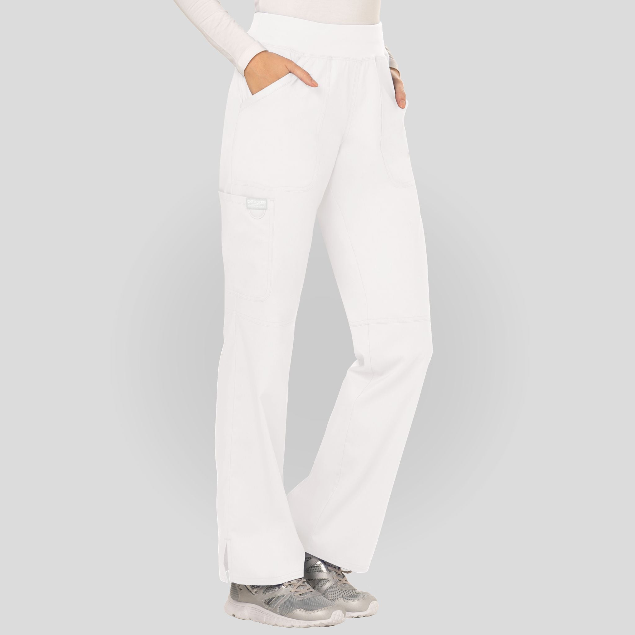 Women's Elastic Waistband Cargo Pull-On Scrub Pant