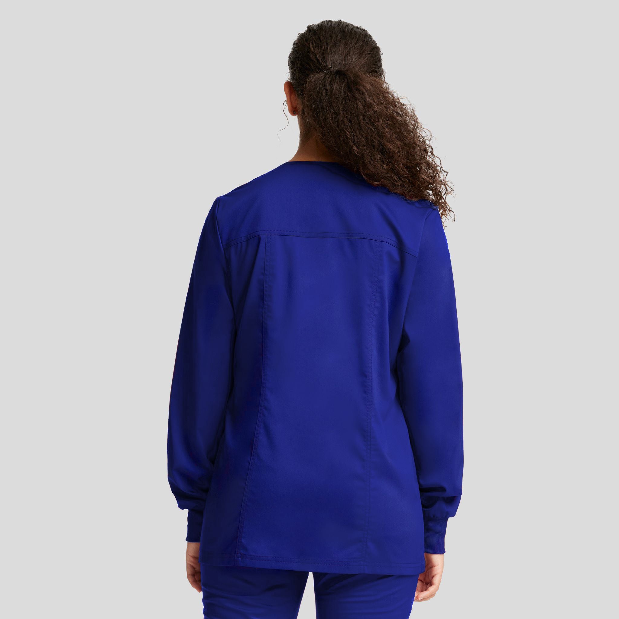 Women's Snap Front Solid Scrub Jacket