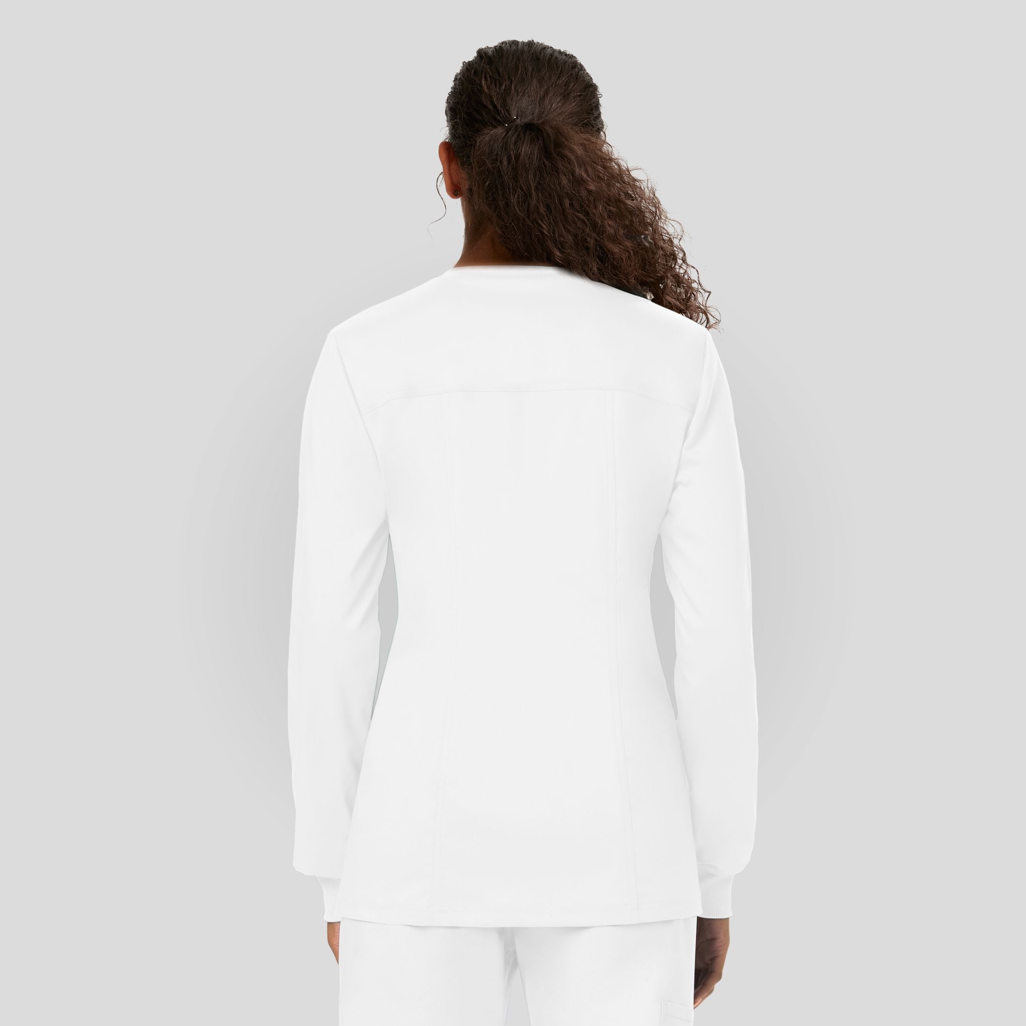 Women's Snap Front Solid Scrub Jacket