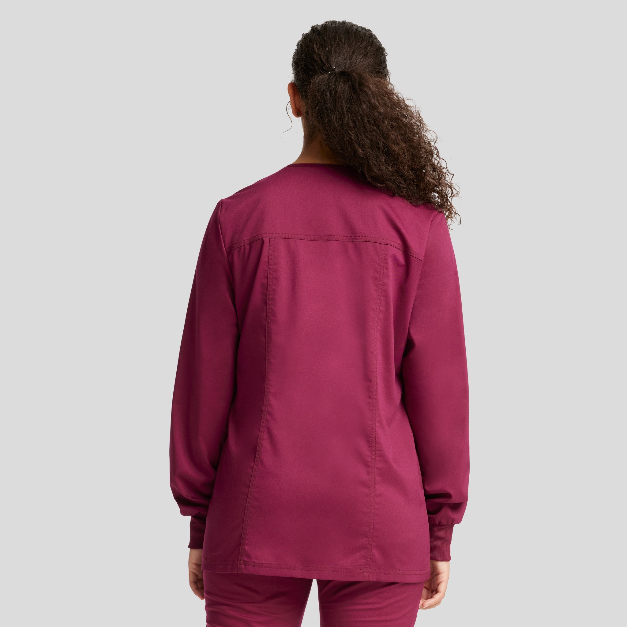 Women's Snap Front Solid Scrub Jacket