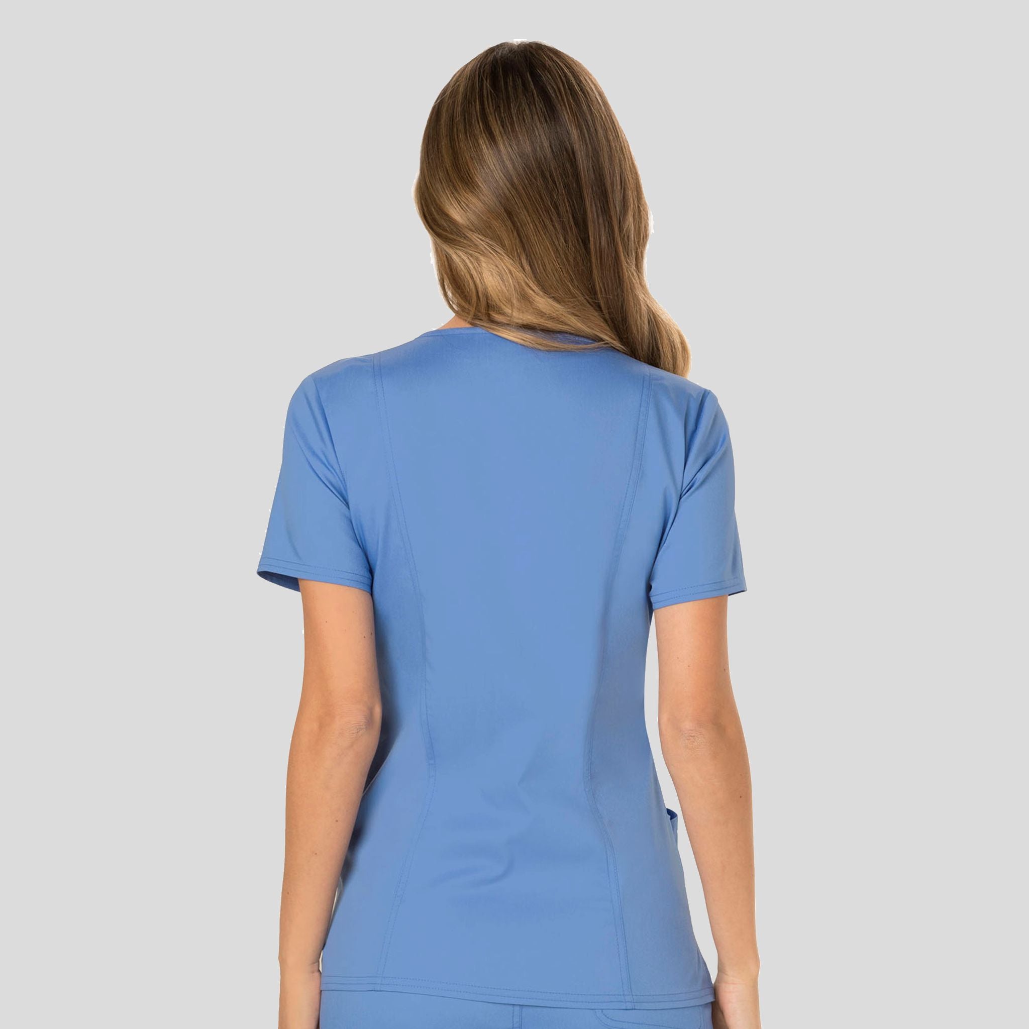 Women's Mock Wrap Solid Scrub Top