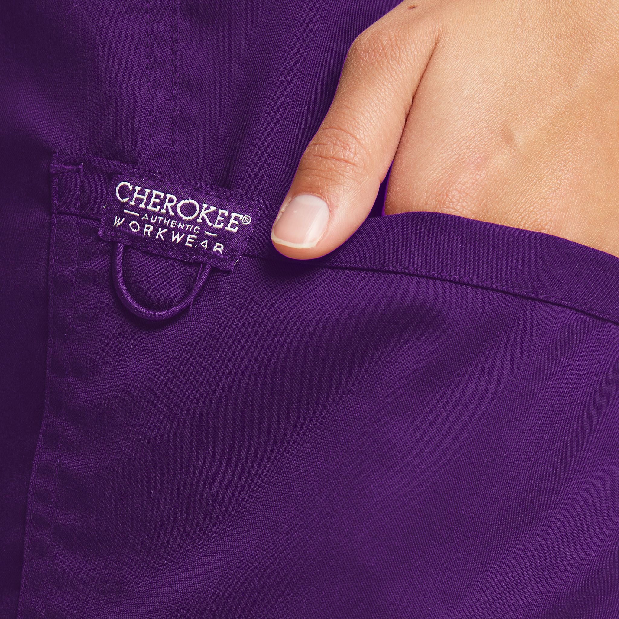 Women's Mock Wrap Solid Scrub Top