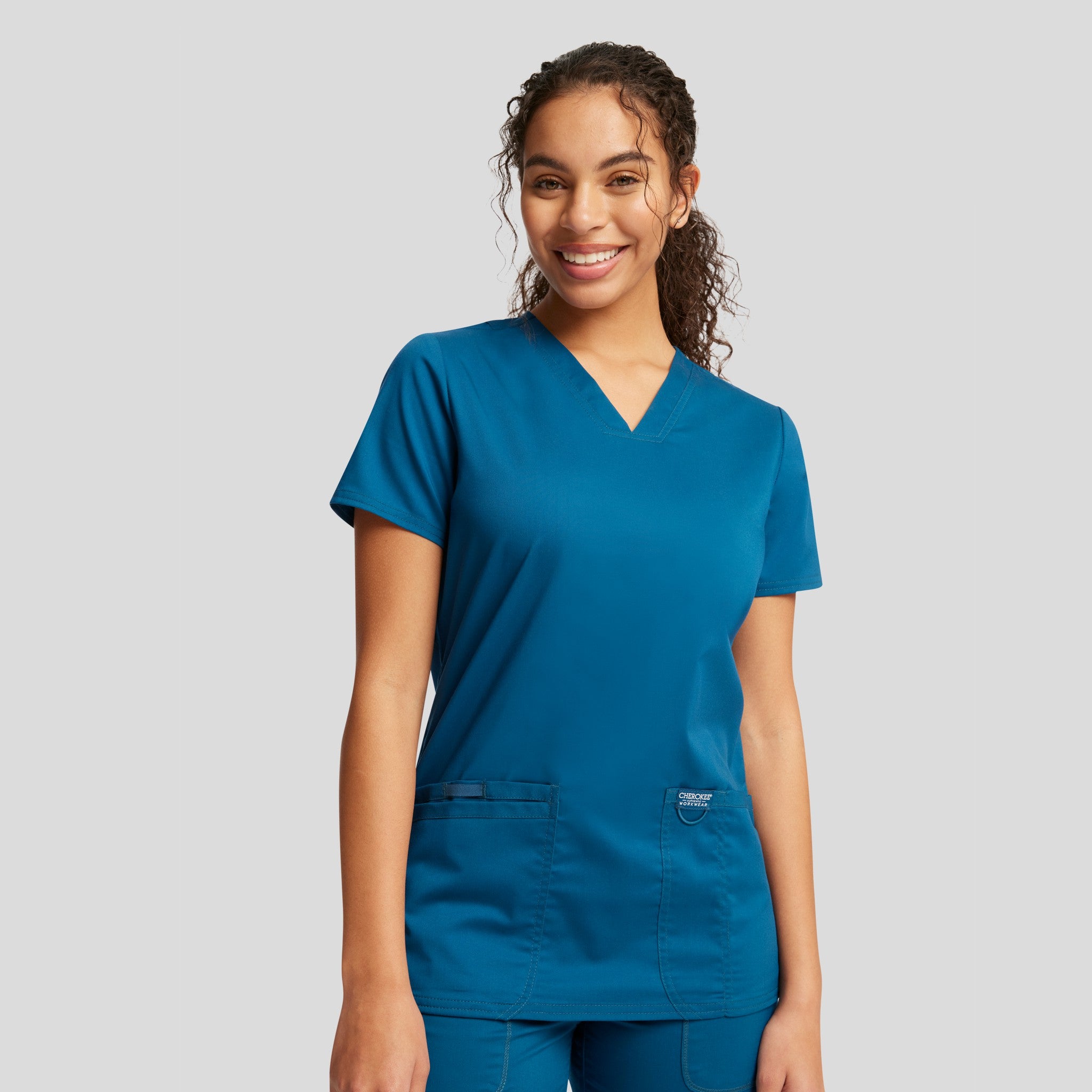 Women's V-Neck Solid Scrub Top