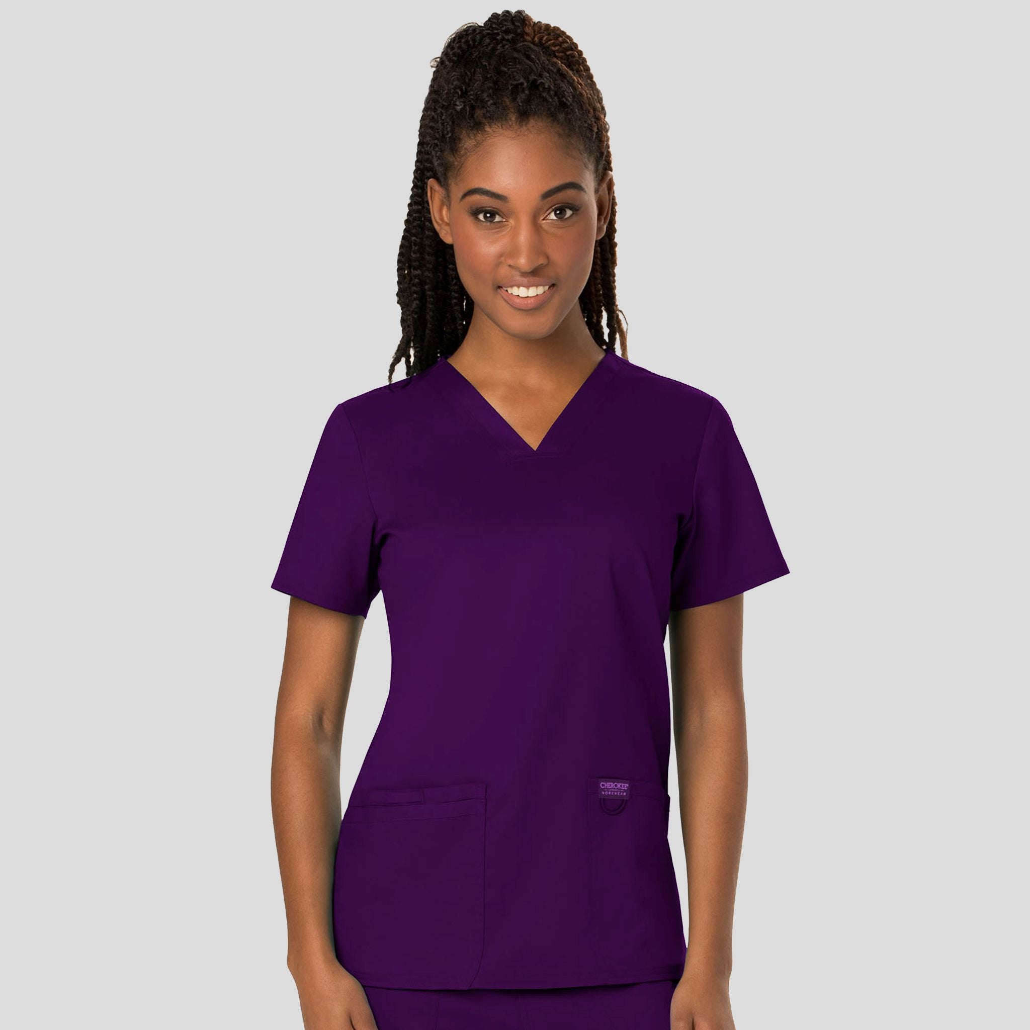 Women's V-Neck Solid Scrub Top