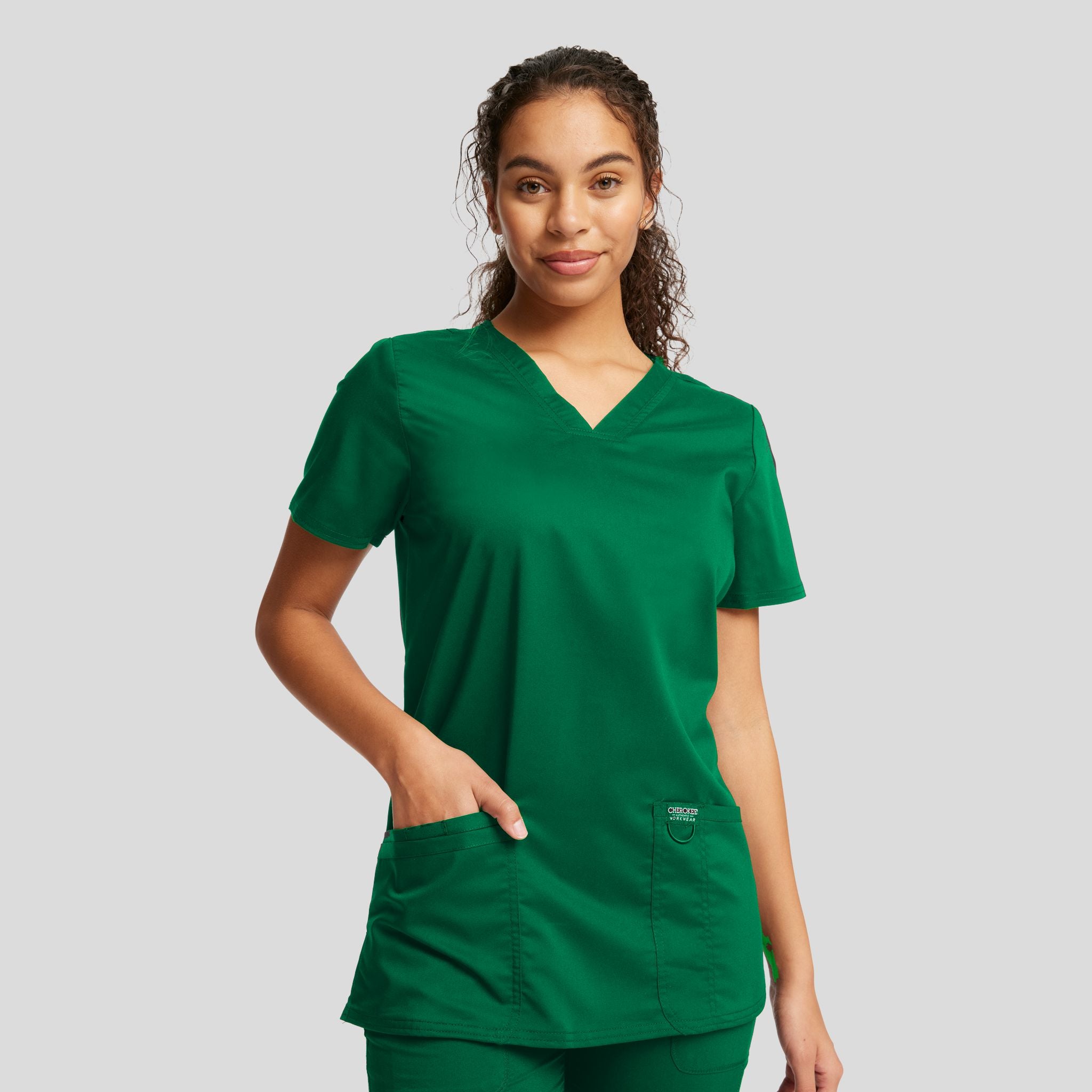 Women's V-Neck Solid Scrub Top