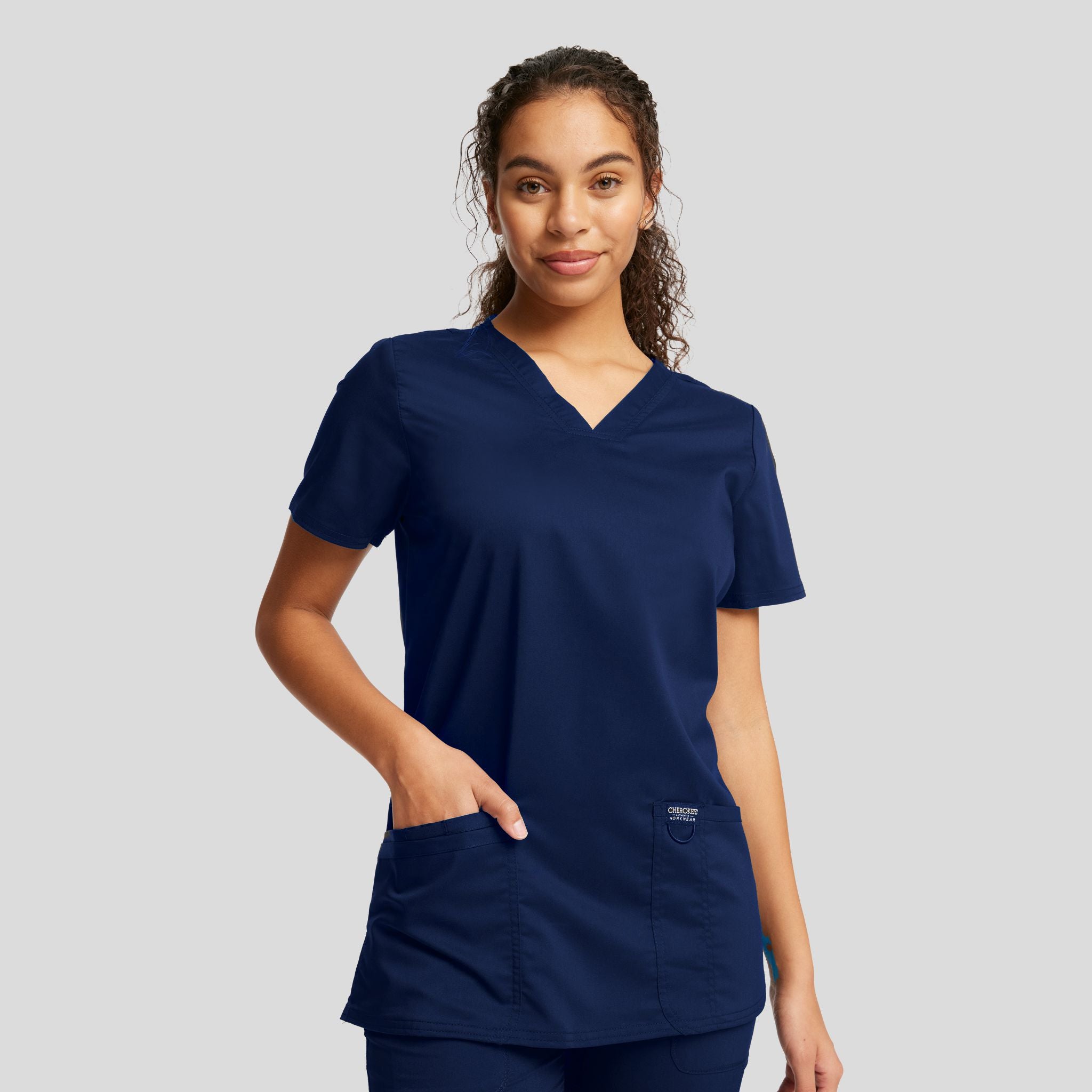 Women's V-Neck Solid Scrub Top