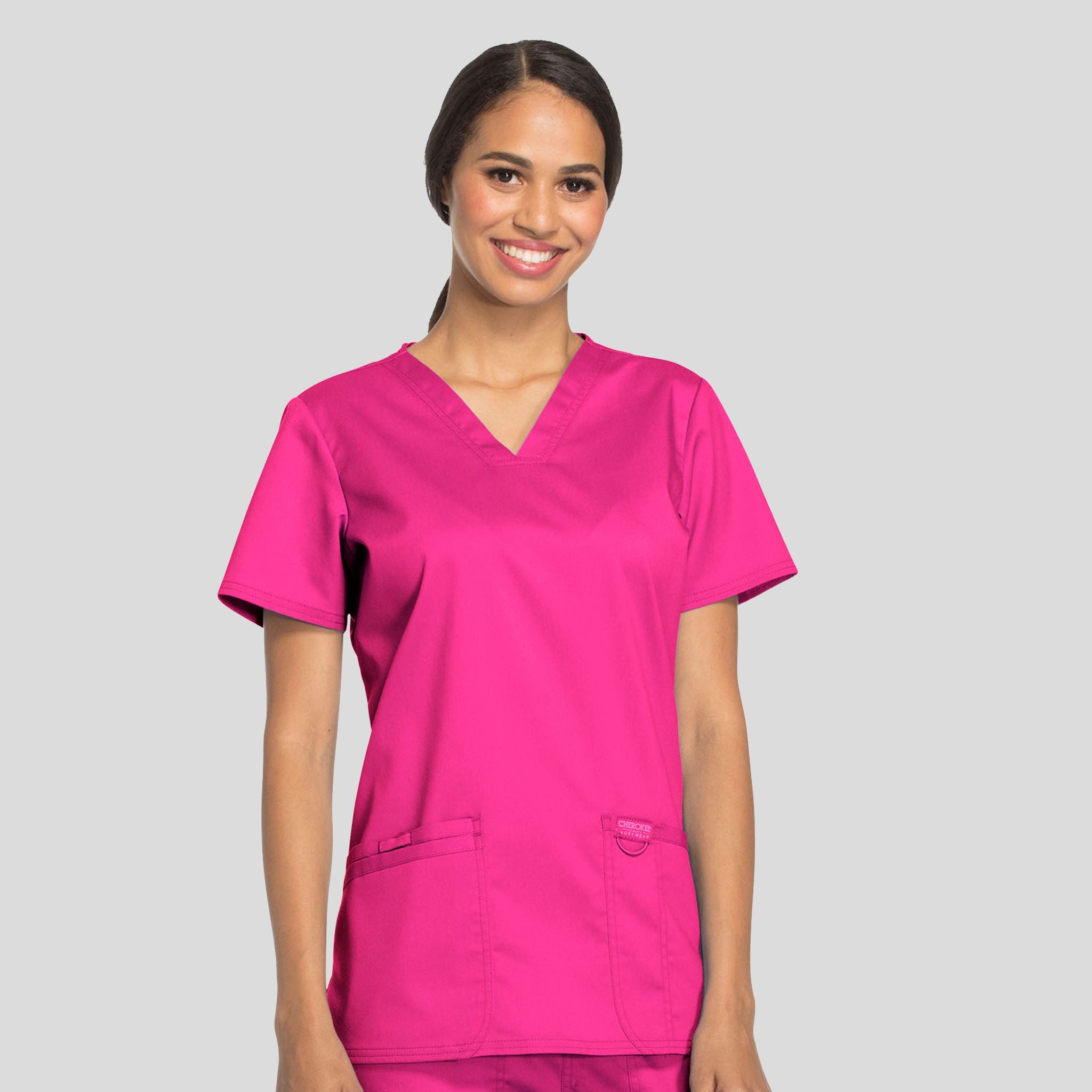 Women's V-Neck Solid Scrub Top