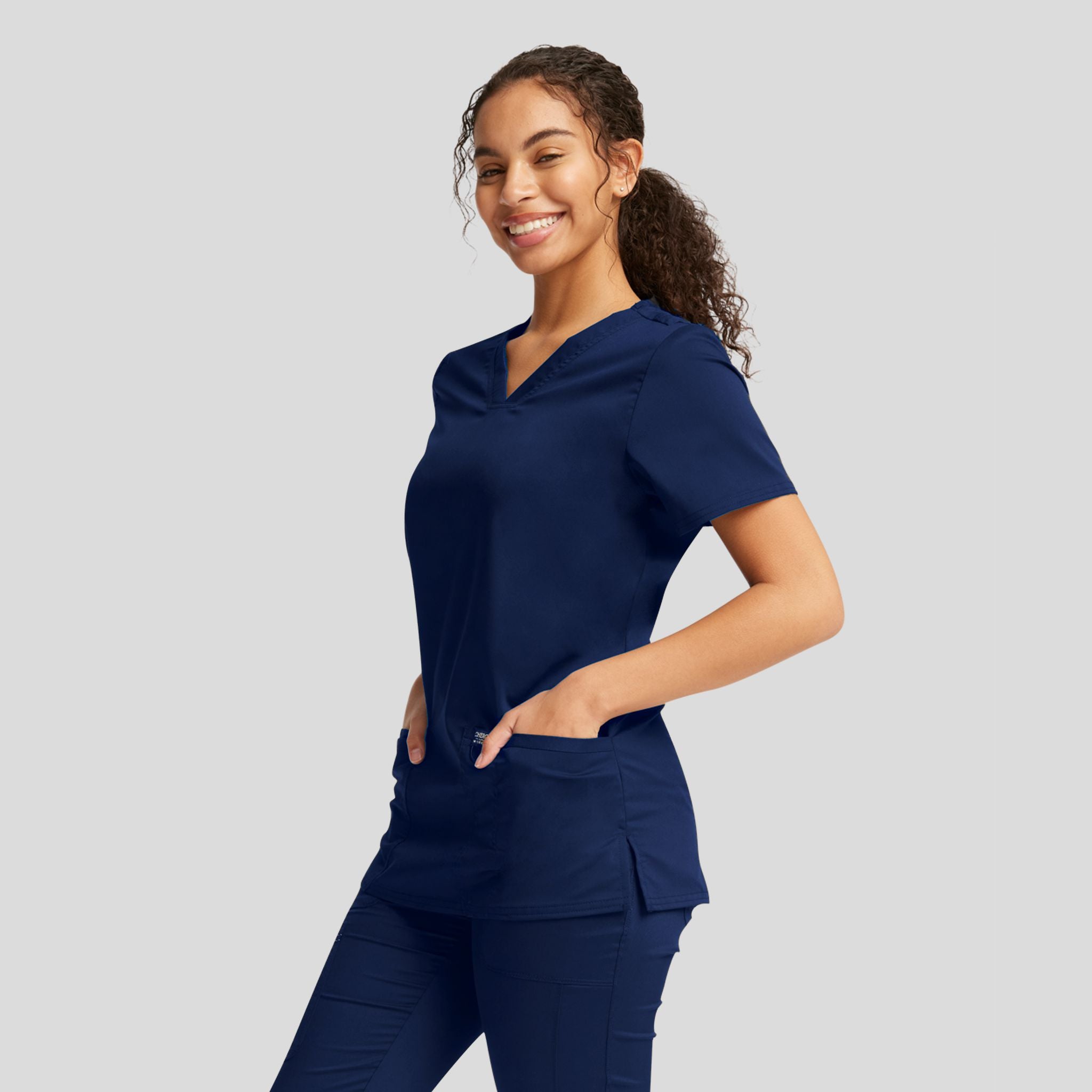 Women's V-Neck Solid Scrub Top