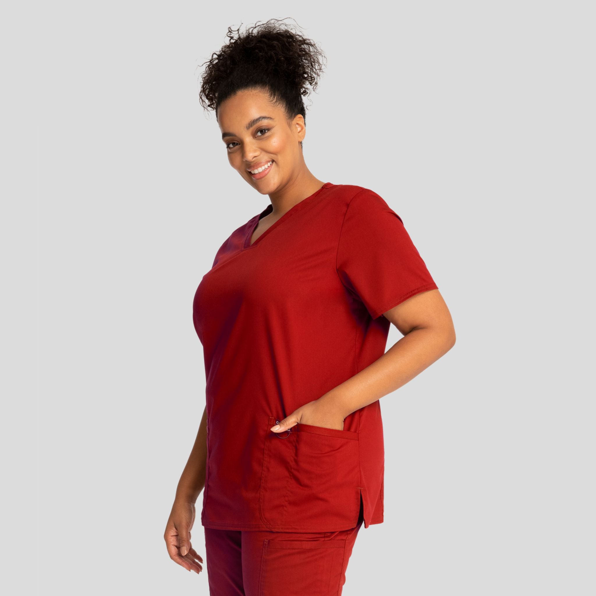 Women's V-Neck Solid Scrub Top