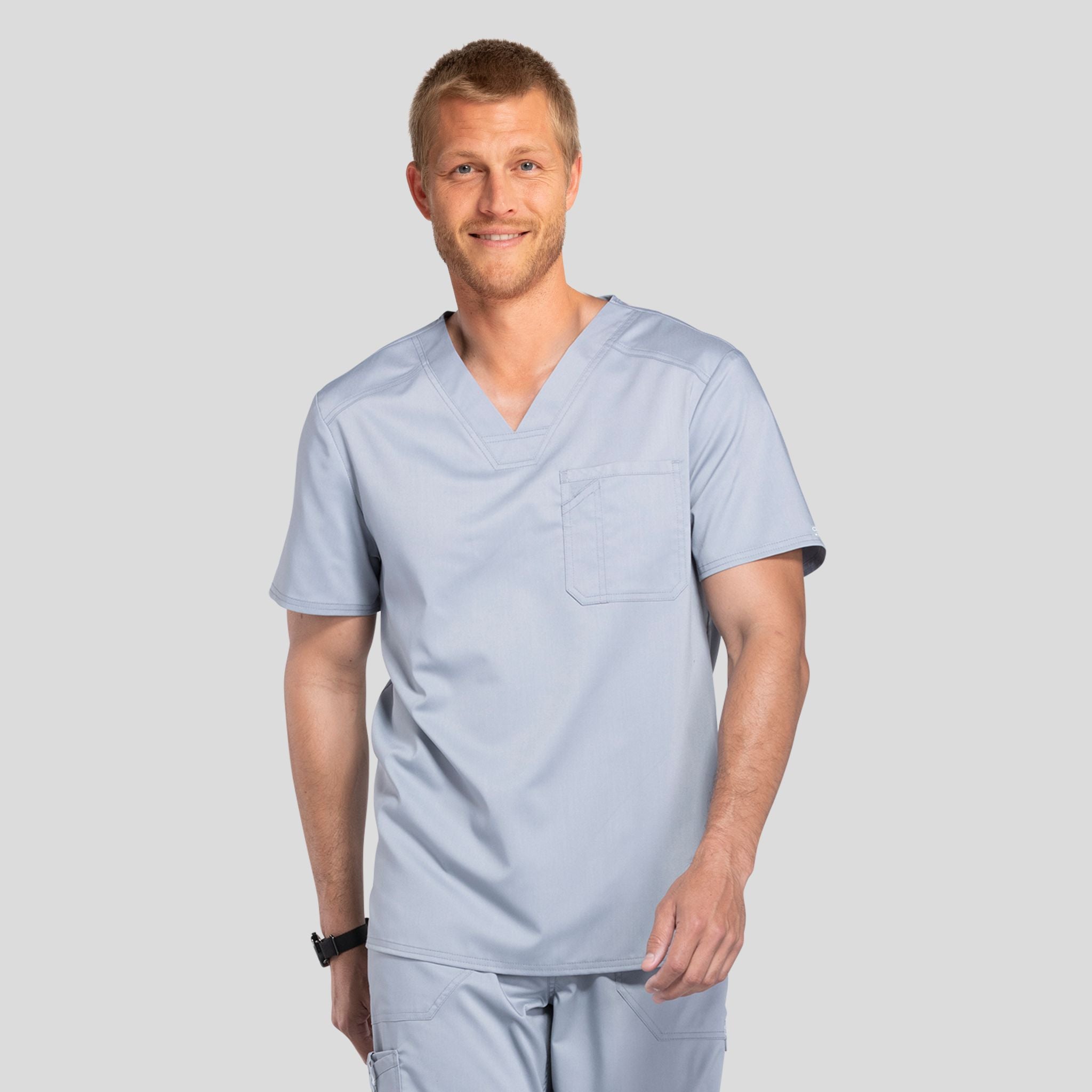 Men's V-Neck Solid Scrub Top