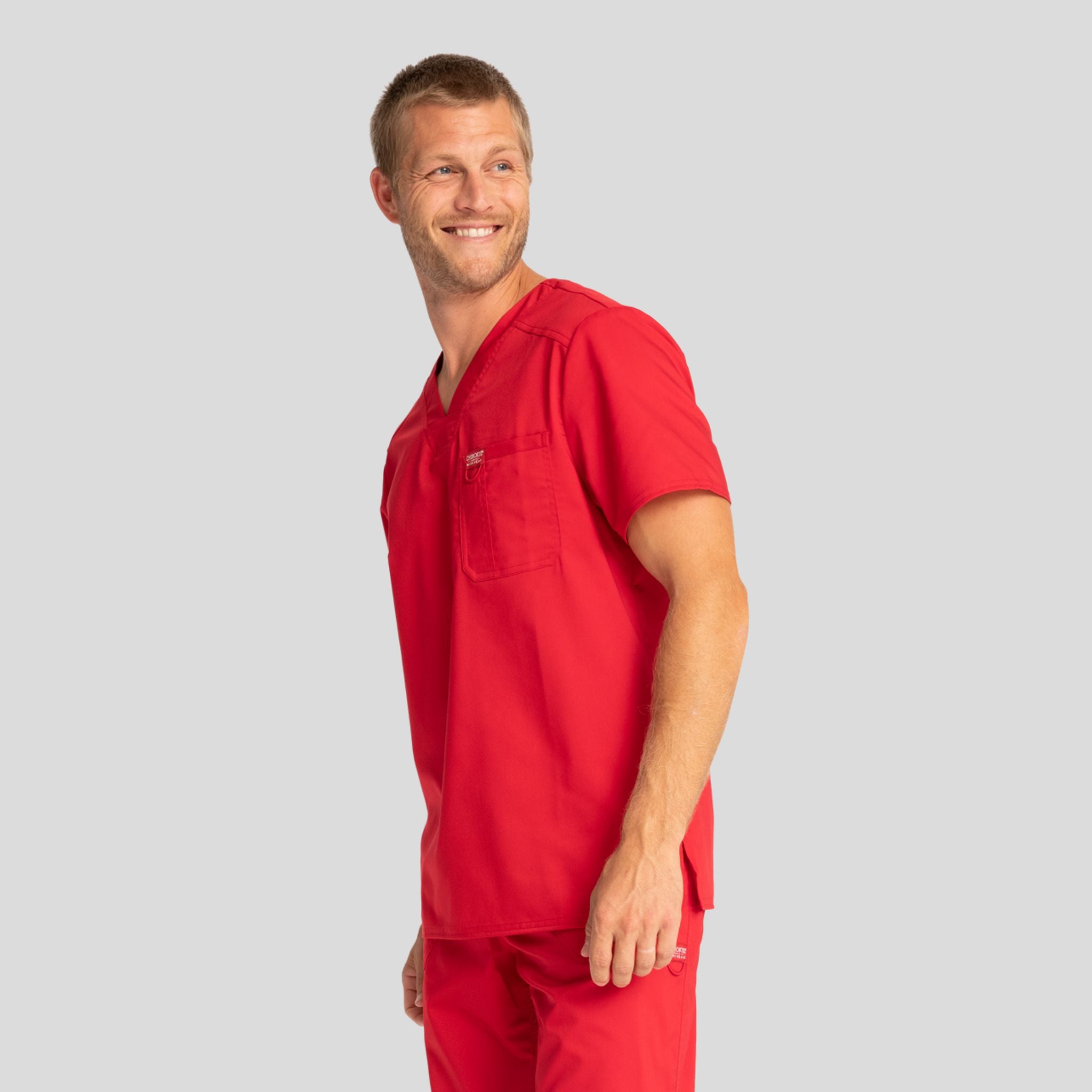 Men's V-Neck Solid Scrub Top