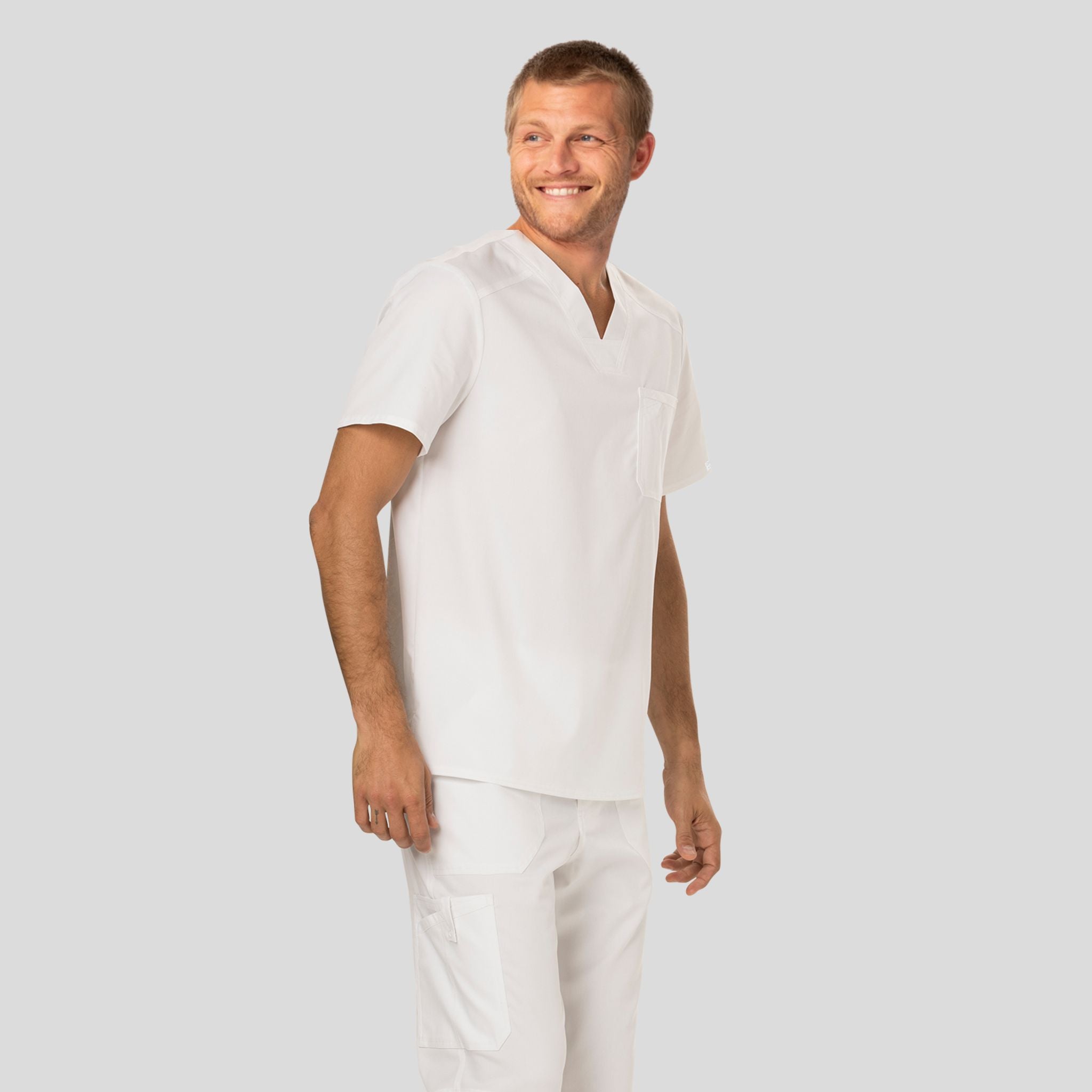 Men's V-Neck Solid Scrub Top