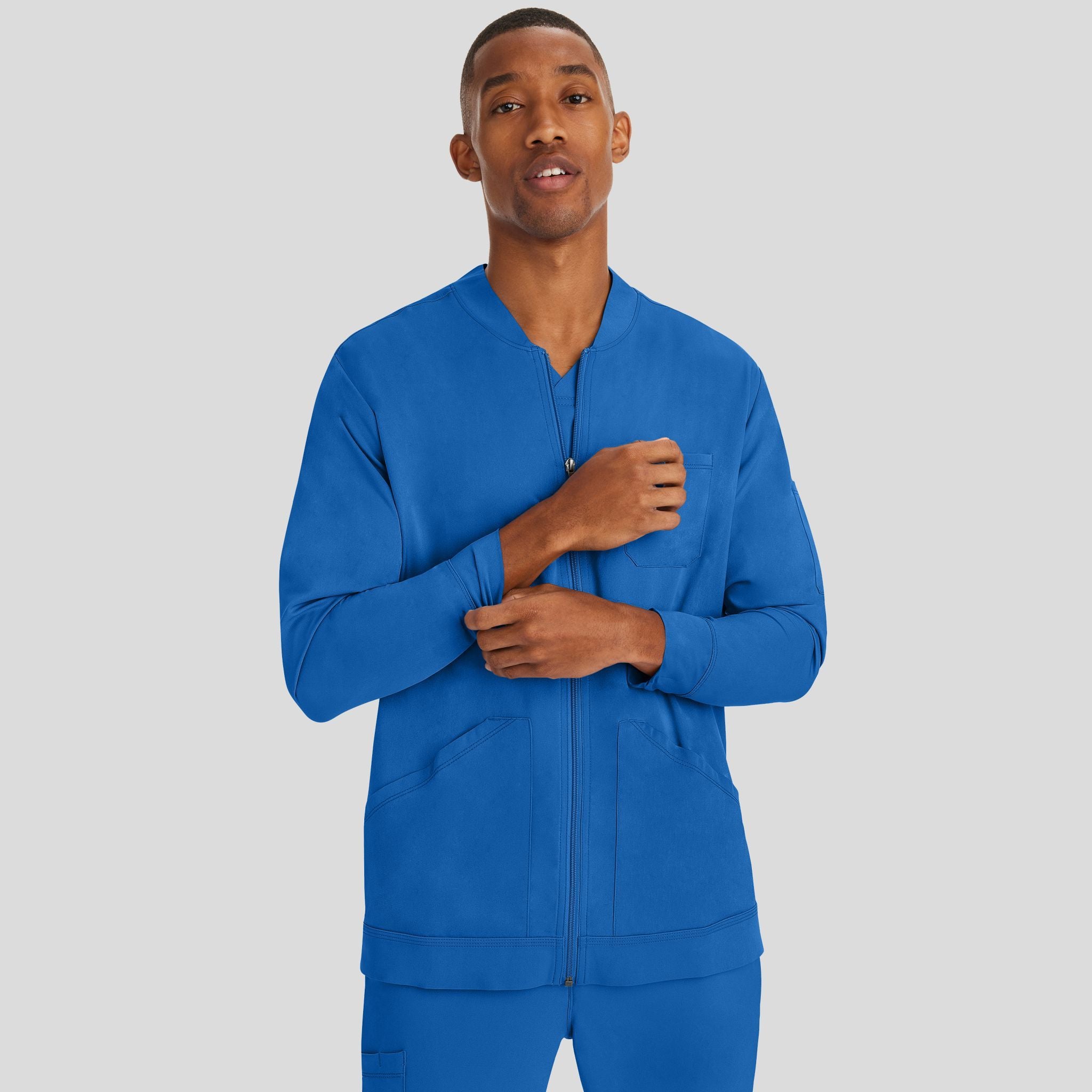 Men's Michael Zip Front Solid Scrub Jacket